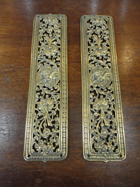 victorian brass door plates